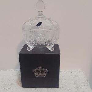 Amlong Lead Free Clear Crystal Candy Jar with Lid